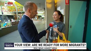 Sky News hosts ask residents if Australia 'needs more migrants'