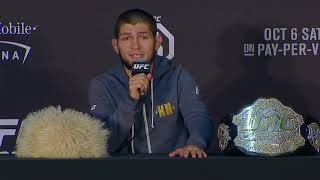 Xabib Nurmagomedov va Konor press konferensiya Uzbek tilida