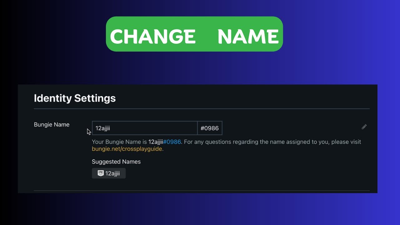 How to Change Name in bungie YouTube