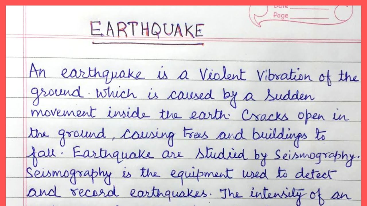 earthquake essay grade 10