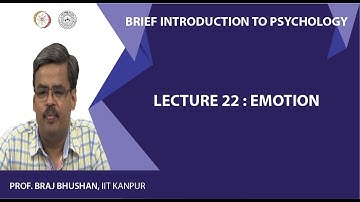Lecture 22 : Emotion