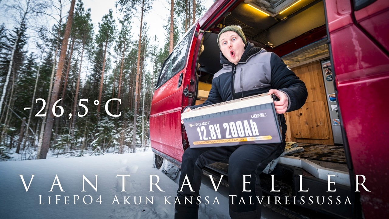 VANTRAVELLER: LiFePO4 Akun Kanssa Talvireissussa | POWERQUEEN 12.8V 200Ah