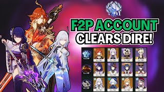 I Cleared Dire Difficulty Stygian Onslaught with My Day 1 F2P Account! | Genshin Impact 5.7