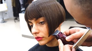 SUPER HAIRCUT- SHORT UNDERCUT BOB WITH BANGS