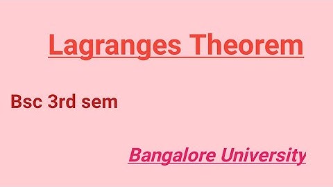 Lagranges theorem