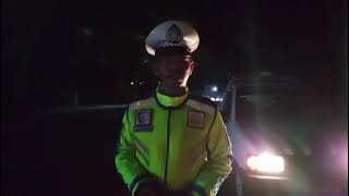 Pers Sat Lantas Res Sergai Melaks Giat Blue Light Patrol Diseputaran Pos Lantas Dolok Masihul