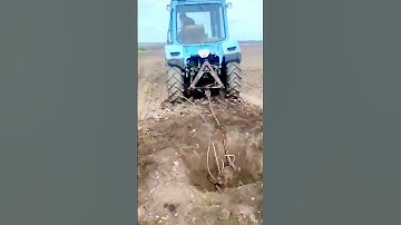 The process of uprooting the stump = good machinery increases efficiency