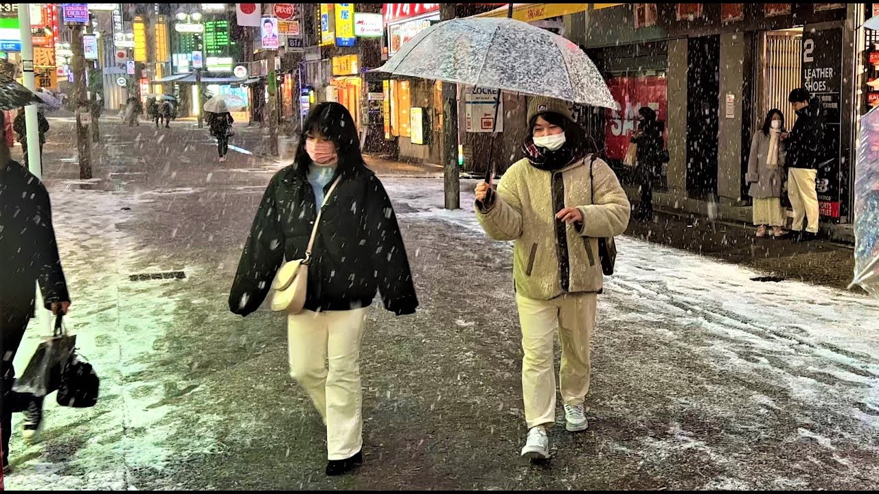 Tokyo's Shibuya On Snowy day