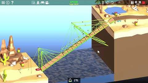 Poly Bridge 2 - Level 4.13 - "Diagonal Drawbridge"
