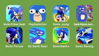 Sonic Prime Dash,POP Sanic Go,Sonic Jump Pro,Sanic Meme Jumper,SonicForces,Go Sanic Goo,Sonic Racing screenshot 3