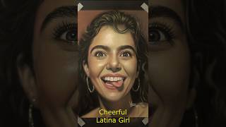 Happy Drawingof Cheerful Latina Girl