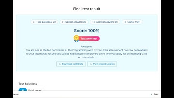Internshala Programming with Python Final test  Solutions in details 100% result