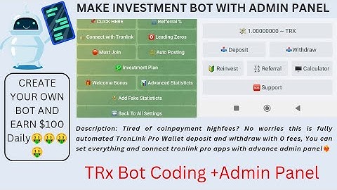 Make Telegram Investment Bot With Advanced Admin Panel #bot #telegram #crypto #binace #bjs