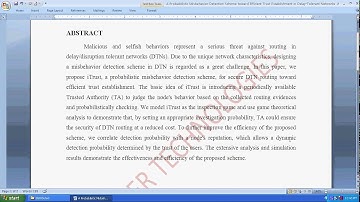 A Probabilistic Misbehavior Detection Scheme toward Efficient Trust Establishment in Delay Tolerant