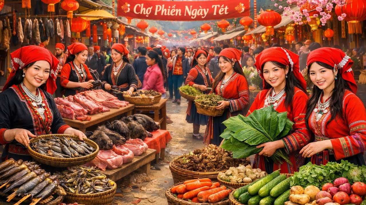 CHỢ PHIÊN HỢP THÀNH NGÀY GIÁP TẾT - ĐÔNG VUI NHẤT VÙNG CAO