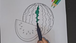 Watermelon Coloring for kids|| Fun and Easy