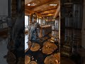 Custom Epoxy Floor Installation | Wood Slice Resin Flooring in Log Cabin Home