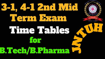 JNTUH 3-1,4-1 B.Tech/B.Pharmacy 2nd Mid term exam Timetables||jntuh II mid exam time tables 2021
