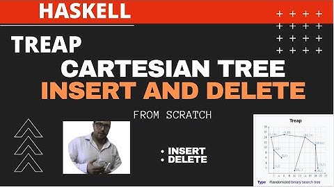 Cartesian tree insert and delete nodes with Haskell