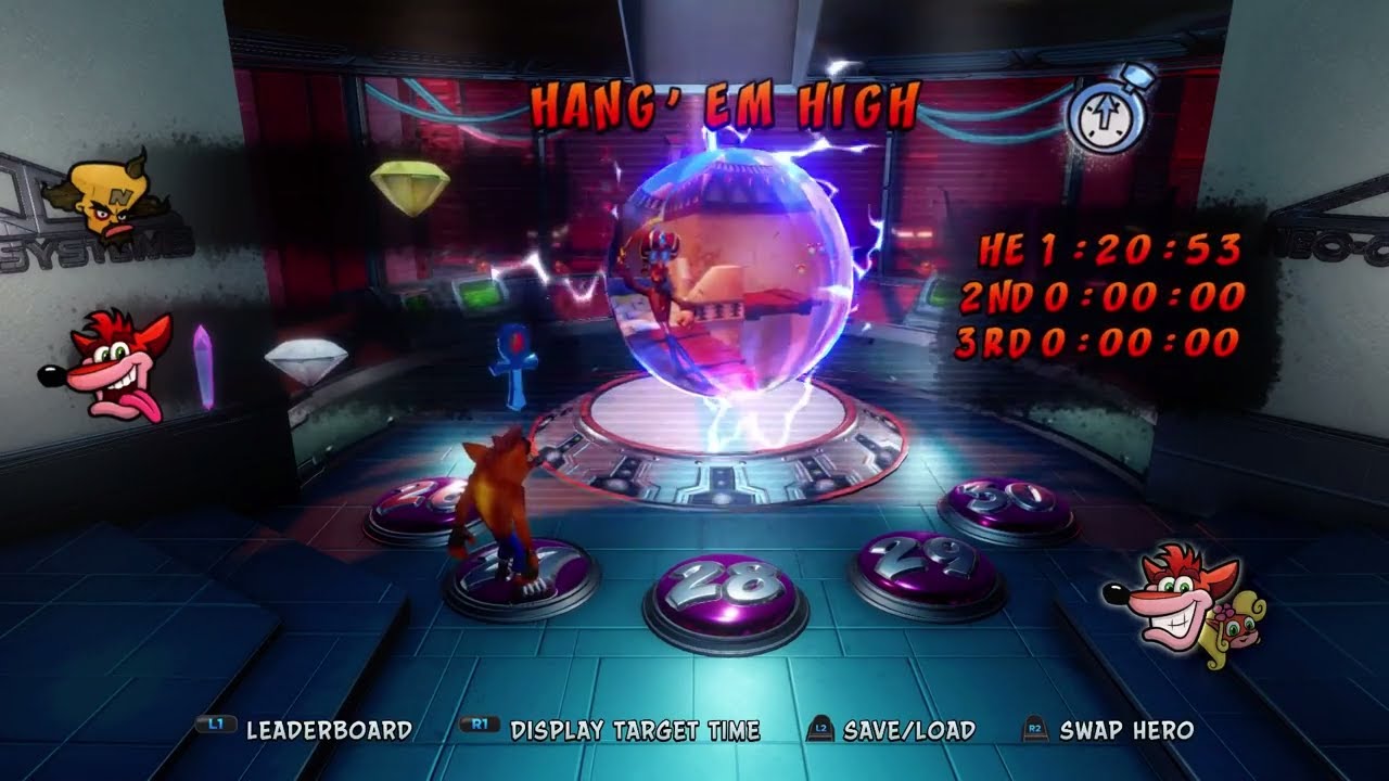 Crash Bandicoot N. Trilogy 3: hang high YELLOW gem 27 level - YouTube