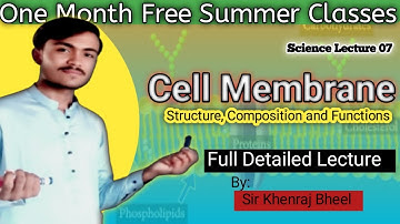 Cell Membrane |Structure & Function Explained in Sindhi |Lecture 7 |Science by Sir Khenraj |Utam EDU