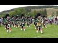 "Bloody fields of Flanders" set as Huntly Pipe Band march in during the 2019 Lonach Highland Games