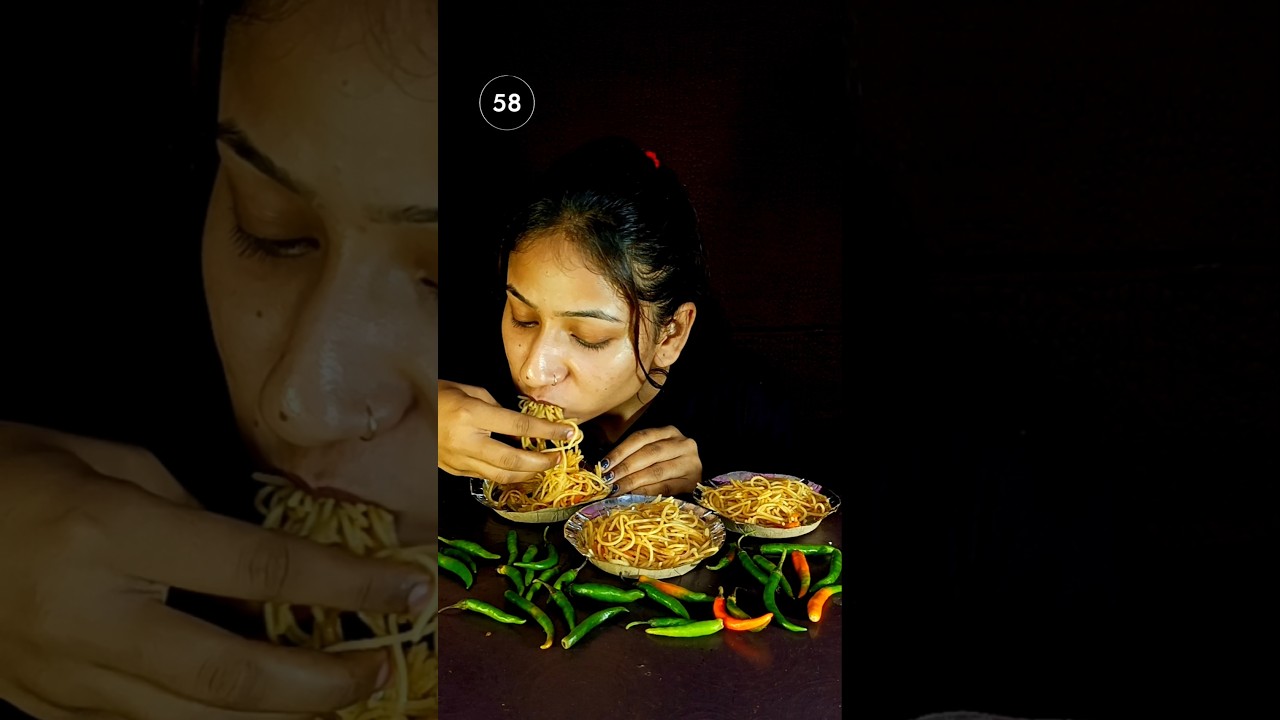 3 Plate Chaumin 60 Sec Eating Challenge | #shorts #ytshorts #foodchallenge #noodles #viral