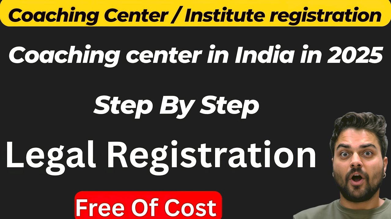 How to Register Coaching Institute Centre Classes in India  Step by Step 2025 Online Process