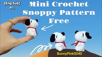 #53 Crochet Snoopy Dog Keychain| Snoopy inspired quick & low sew pattern| Móc khóa chó Snoopy. p1