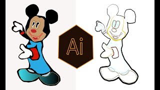 How To Make Mickey Mouse Sketch Drawing In Adobe Illustrator In Vector Art Hindi Tutorial