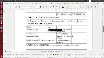 Como diminuir o tamanho de uma tabela no LibreOffice?