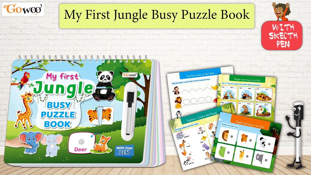 🦁🐒 My First JUNGLE Busy Puzzle Book 🌴