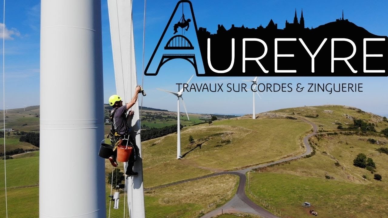 AUREYRE travaux sur cordes zinguerie -  Cinématique de cordiste sur éoliennes HYDRODIESOL - 2021