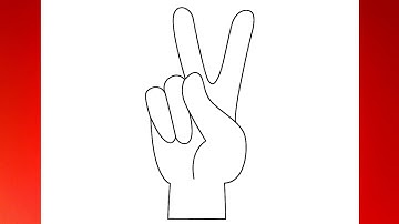 How to draw a hand in a two finger pose step by step