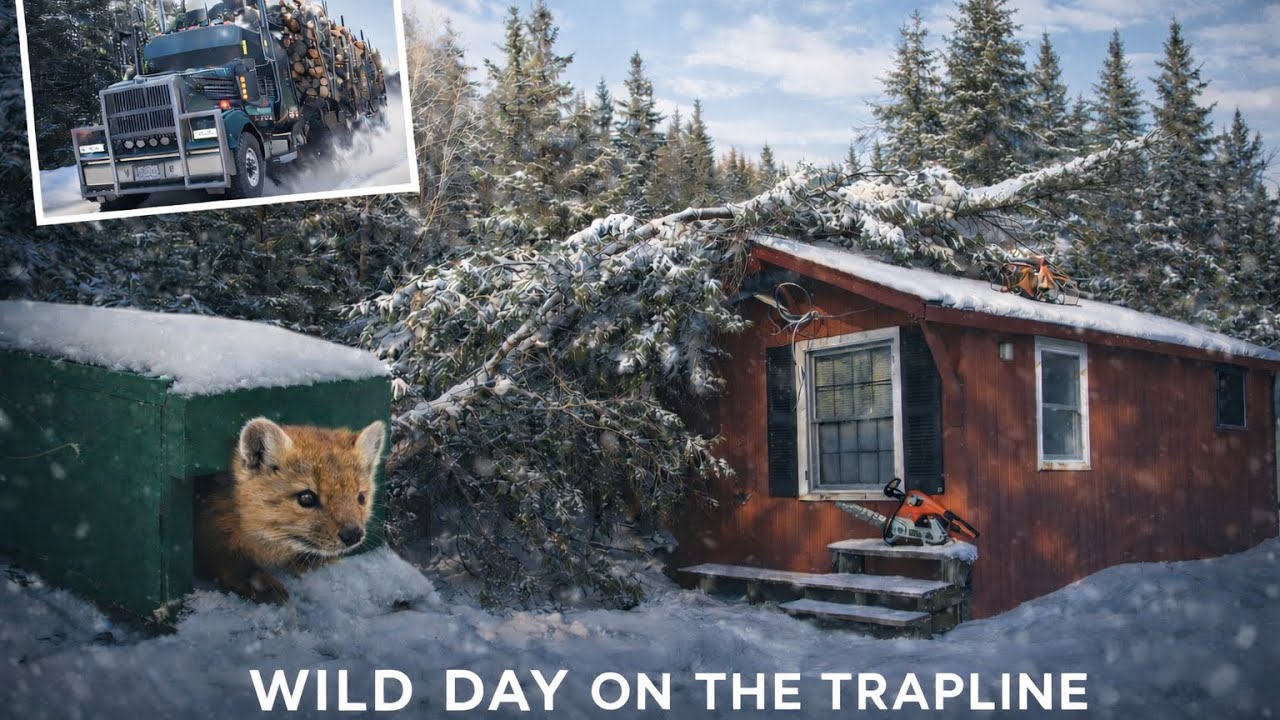 Wild Day on Maine Trapline: Beaver Under Ice, Pine Marten & Cabin Damage