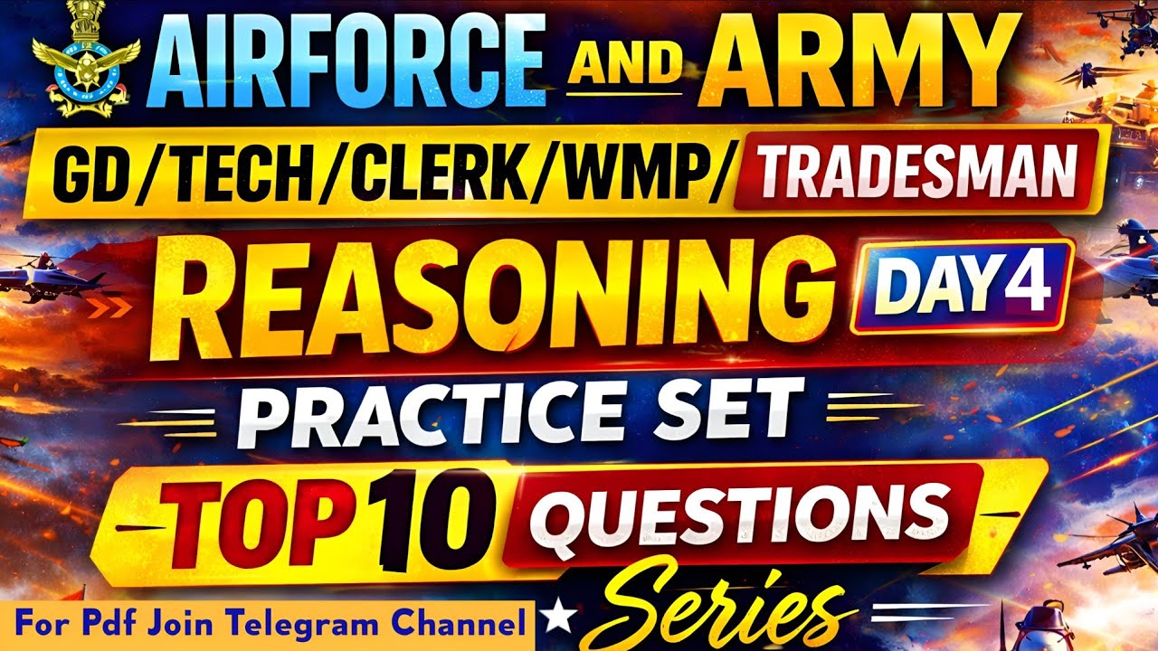 Airforce Army Reasoning Class 4 | Top 10 Important Questions