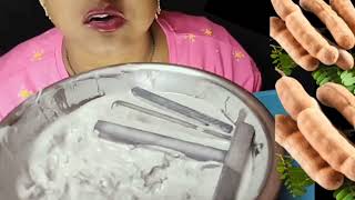 White paste with black 🖤 cubical bar crunching video 😋😋😋😋😋