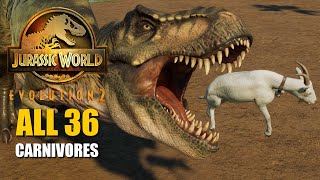 All 36 Carnivores Eating Goat - Jurassic World Evolution 2 (4K 60FPS)