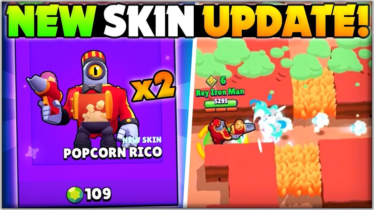 New Popcorn Rico Skin Update Unlocking 2x New Popcorn Rico Skins Gameplay Brawl Stars Youtube - stecca skin pop corn brawl stara