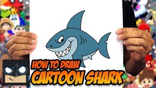 how to draw cartoon shark step by step tutorial