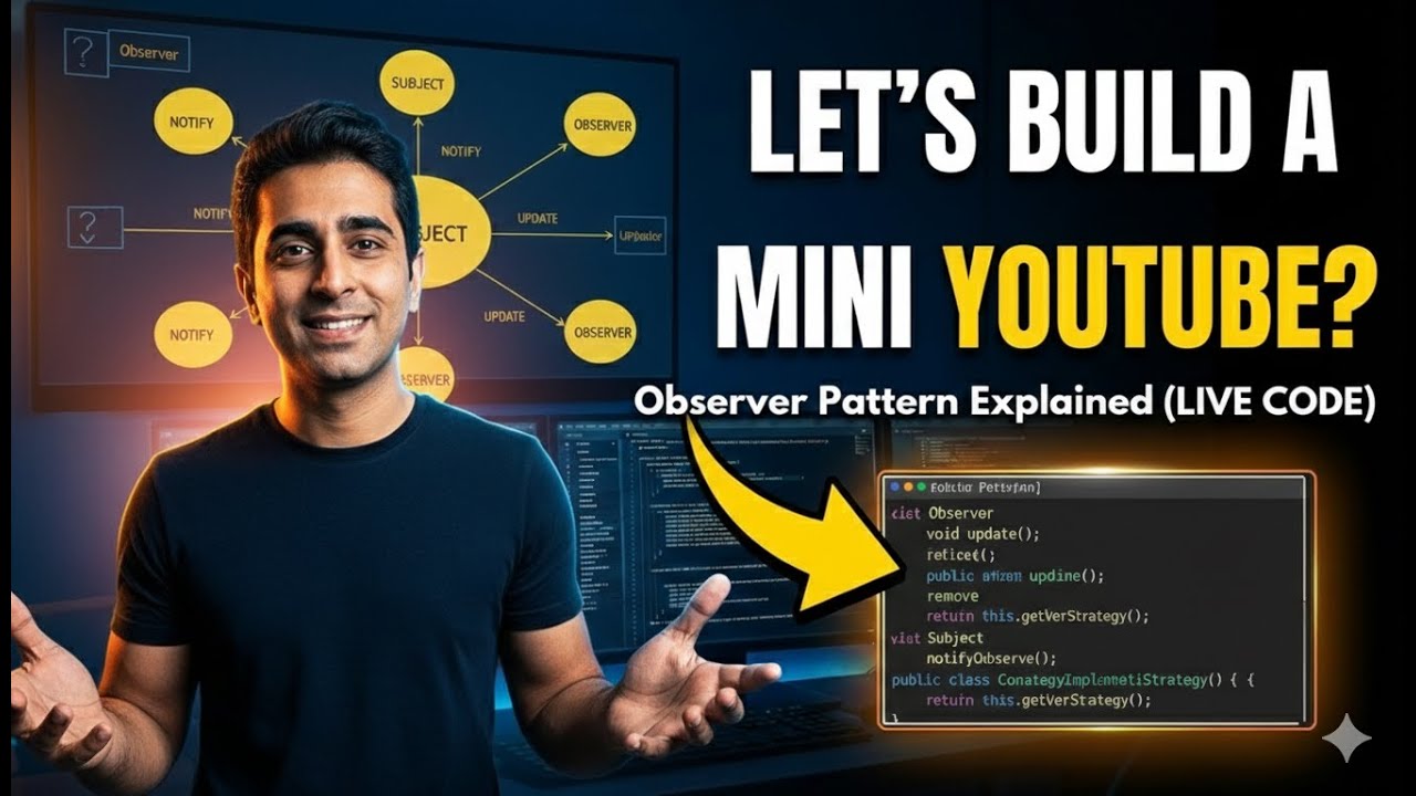 What is Observer Pattern in Low Level Design 🔊 | Live Coding | System ...
