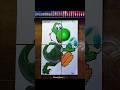 Drawing Yoshi in 4 different styles #art #supermario #yoshi #princesspeach #rosalina #luigi #shorts