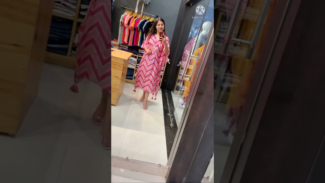 MASLIN  COTTON SILK KAFTAN COLLECTION PRINT LAHERIYA FRONT EMBROIDERY GOTA PATTI JARI WORK