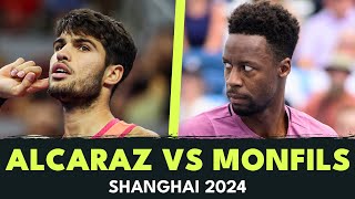 Download Lagu Entertaining Carlos Alcaraz vs Gael Monfils Shotmaking | Shanghai 2024 Highlights MP3