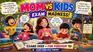 Mom Vs Kids – Exam Madness! | Funny Kids Song | Exam Madness at Home! | Funny Mom Vs Kids Song
