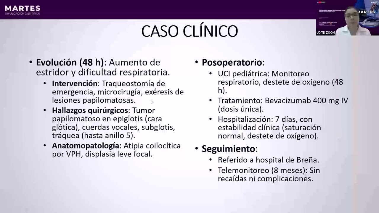 🎥✨ Martes de Divulgación Científica- 30 de setiembre de 2025 - Papilomatosis laríngea