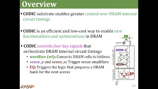 SAFARI Seminar-CODIC:A Low-Cost Substrate for Enabling Custom InDRAM Functionalities & Optimizations