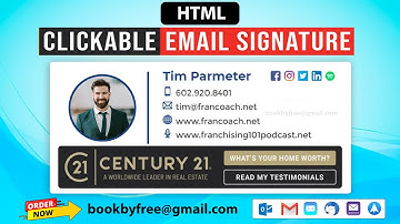 Professional clickable HTML email signature for outlook, Gmail, iPhone Clickable Email Signature