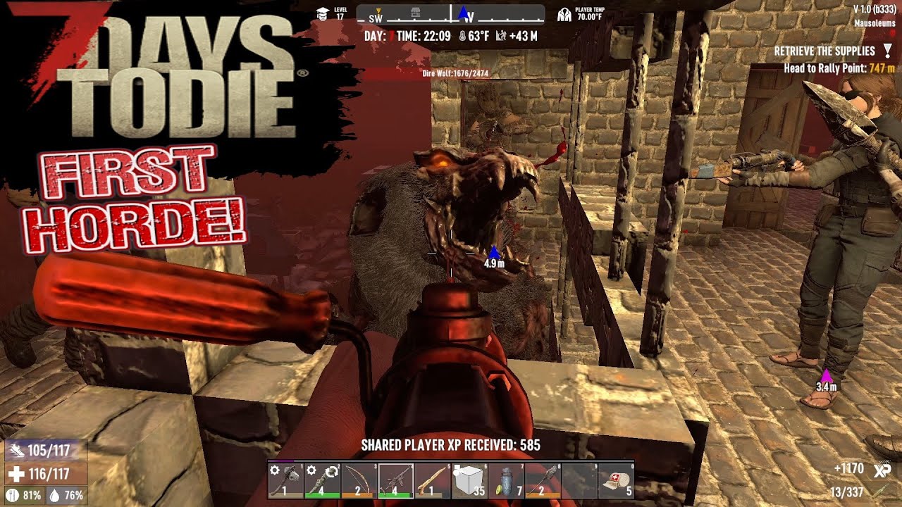 First Horde in 1.0 With Friends! | 7 Days to Die