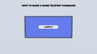 Roblox Tutorial - How to make a game teleport command